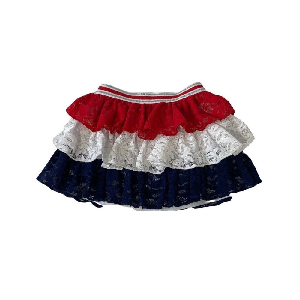STAR Girl's Mini Skirt Layered Lace Ruffle Multicolor Toddler Size 2T